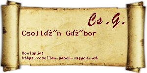 Csollán Gábor névjegykártya